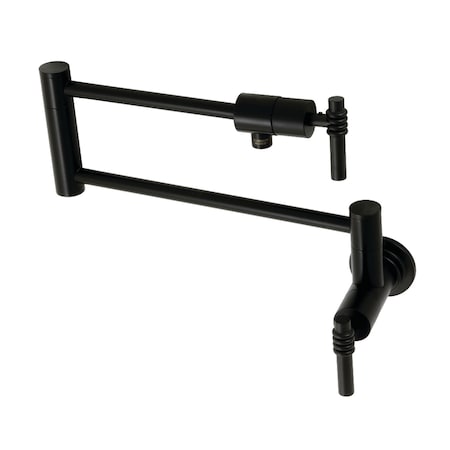 Kingston Brass KS4100ML Milano Wall Mount Pot Filler, Matte Black KS4100ML